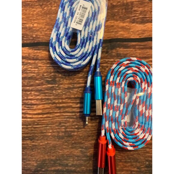 Braided Nylon USB Charging Cables 3-Pack In Red Blue & Gold  Fast Charging & Dur - Picture 3 of 4